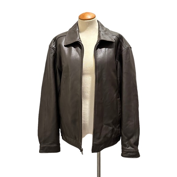 SOLD - DARK BROWN LEATHER BOMBER JACKET COAT - BUTTER SOFT - EUC! - Picture 2 of 16